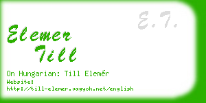 elemer till business card